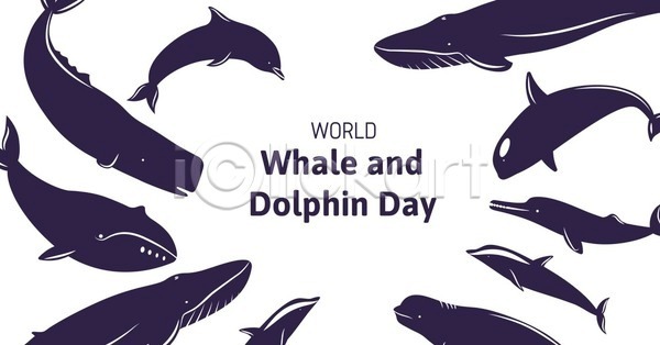 사람없음 EPS 일러스트 해외이미지 고래 기념일 남색 돌고래 벨루가 여러마리 해외202004 향유고래