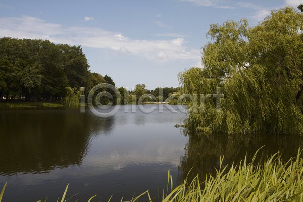 사람없음 JPG 포토 해외이미지 강 구름(자연) 나무 리투아니아 물 반사 여름(계절) 연못 하늘 해외202004 호수