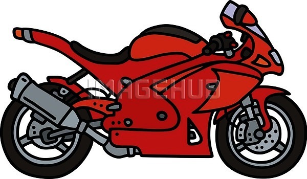 사람없음 EPS 일러스트 해외이미지 빨간색 오토바이 해외202004