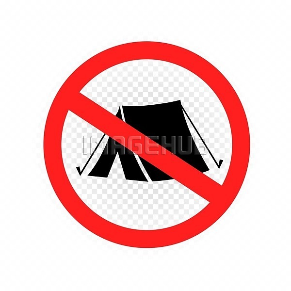 사람없음 EPS 일러스트 해외이미지 경고 금지 캠핑 텐트