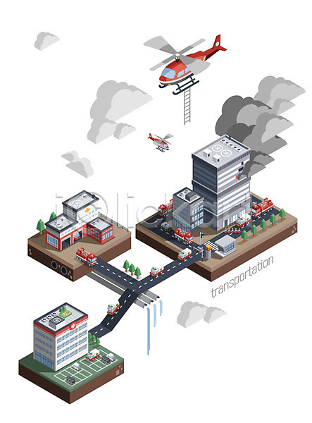 사람없음 3D아이콘 AI(파일형식) 아이콘 입체 교통 교통수단 구급차 구름(자연) 도로 배수구 백그라운드 빌딩 소방서 소방차 시설 아이소메트릭 운송업 자동차 헬리콥터 화재