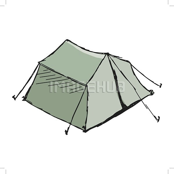 사람없음 EPS 일러스트 해외이미지 초록색 캠핑 텐트