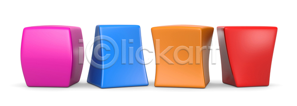 사람없음 3D JPG 일러스트 포토 해외이미지 4 고립 공백 만화 컬러풀 큐브 해외202004 해외포토 흰배경 흰색