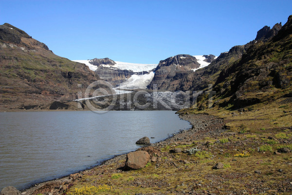 사람없음 JPG 포토 해외이미지 공원 내추럴 눈내림 빙하 산 아이슬란드 여름(계절) 여행 자연 전국 절정 풍경(경치) 해외202004 호수