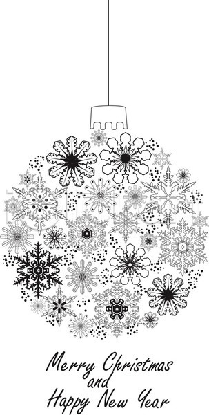 기쁨 축하 사람없음 EPS 일러스트 해외이미지 검은색 겨울 눈꽃무늬 눈송이 디자인 메리크리스마스 백그라운드 원형 크리스마스 패턴 해외202004 해피뉴이어 흰색