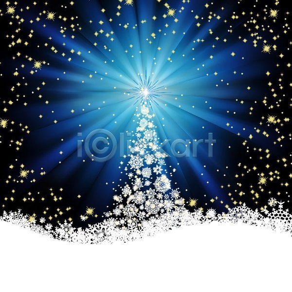 축하 사람없음 EPS 일러스트 해외이미지 12월 검은색 겨울 눈꽃무늬 눈송이 반짝임 백그라운드 별 빛 언덕 장식 추상 크리스마스 크리스마스트리 파란색 해외202004