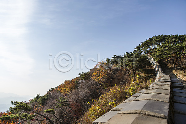 사람없음 JPG 포토 가을(계절) 계절 남한산성 단풍 산 성벽 야외 주간 풍경(경치) 하늘 한국