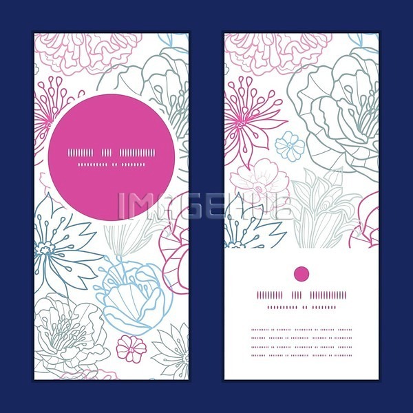 화려 사람없음 EPS 일러스트 해외이미지 꽃 꽃무늬 디자인 배너 분홍색 세트 스타일 패턴 프레임 해외202004 흰색
