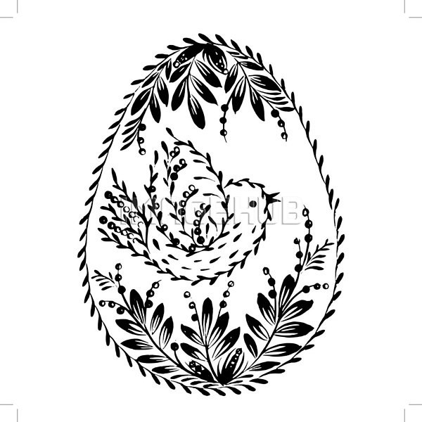 사람없음 EPS 일러스트 해외이미지 검은색 꽃 디자인 미술 백그라운드 부활절 부활절계란 잎 해외202004