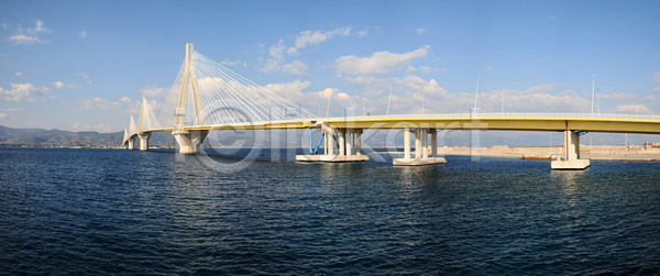 사람없음 JPG 포토 해외이미지 가교 건축양식 그리스 바다 야외 파노라마 풍경 해외202004 해외포토