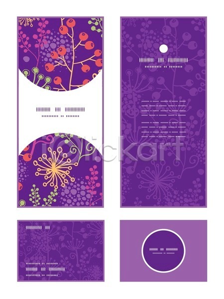 사람없음 EPS 일러스트 해외이미지 꽃 디자인 배너 보라색 세트 열매 패턴 프레임 해외202004