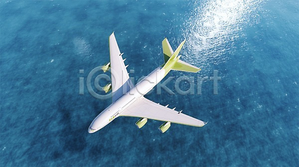 사람없음 3D PSD 디지털합성 편집이미지 디지털아트 바다 비행 비행기 야외 주간 편집 합성