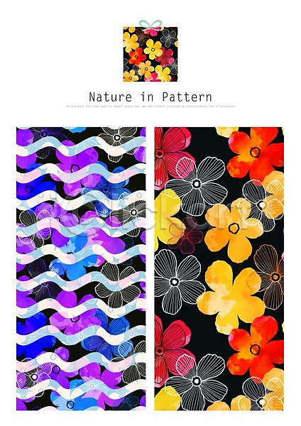 사람없음 PSD ZIP 일러스트 꽃 나뭇잎 디자인 리본 목업 백그라운드 선물상자 식물 자연 패턴 활용