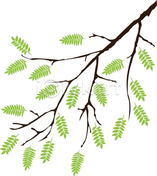 사람없음 EPS 일러스트 해외이미지 나뭇가지 연두색 잎 추상 해외202004