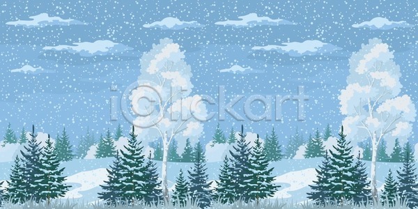 사람없음 EPS 일러스트 해외이미지 12월 겨울 공원 구름(자연) 눈송이 백그라운드 숲 크리스마스 파란색 풍경(경치) 해외202004