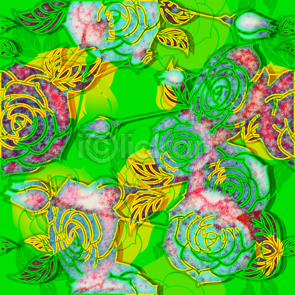 사람없음 JPG 포토 해외이미지 꽃 노란색 백그라운드 벽지 분홍색 어둠 장미 종이 초록색 터키석 패턴 해외202004