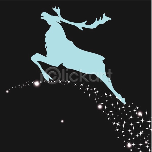 축하 사람없음 EPS 실루엣 일러스트 해외이미지 검은색 겨울 디자인 반짝임 백그라운드 별 빛 사슴 순록 은색 크리스마스 파란색 하늘색 해외202004