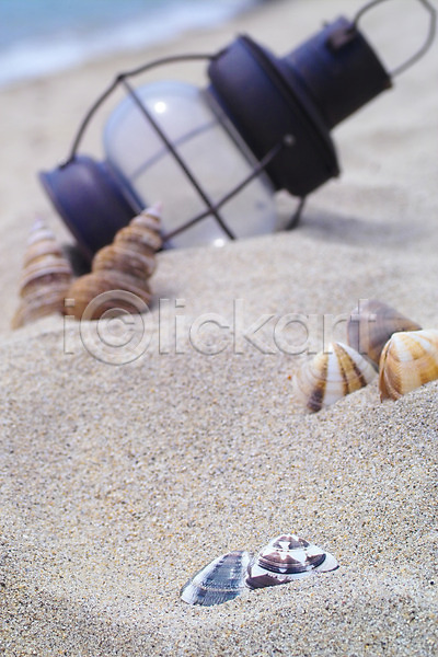 사람없음 JPG 포토 램프 모래 모래사장 백그라운드 소라 야외 여름(계절) 오브젝트 자연 장식 조개 주간 풍경(경치) 해변