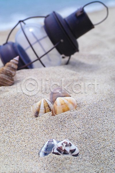 사람없음 JPG 포토 램프 모래 모래사장 백그라운드 소라 야외 여름(계절) 오브젝트 자연 장식 조개 주간 풍경(경치) 해변
