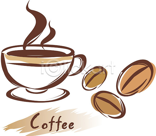사람없음 EPS 라인아이콘 라인일러스트 아이콘 원두 음료 음식 찻잔 커피 커피잔 한잔
