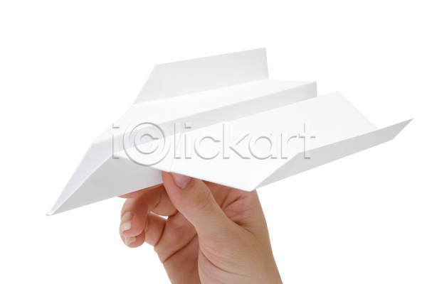 신체부위 JPG 포토 해외이미지 들기 손 실내 잡기 종이 종이비행기 해외202004 흰배경