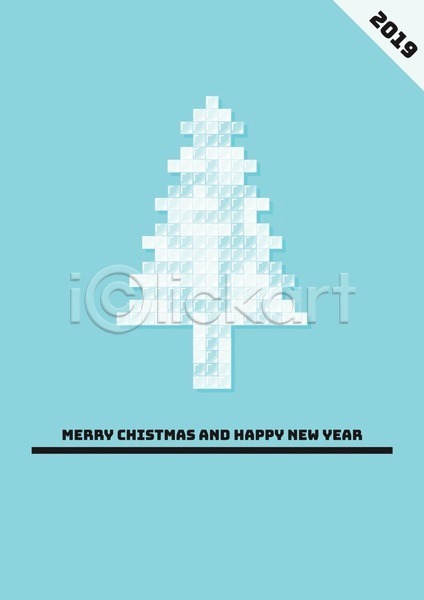 사람없음 EPS 일러스트 해외이미지 겨울 디자인 백그라운드 큐브 크리스마스 크리스마스트리 포스터 하늘색 해외202004 흰색
