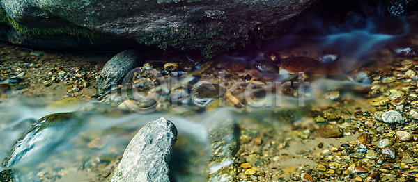 특별함 흐름 사람없음 JPG 장노출 포토 해외이미지 강 개울 느림 닫기 숲 암초 자연 초록색 추상 치료 파란색 해외202004 해외포토