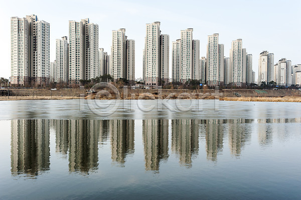 사람없음 JPG 포토 반사 분양 아파트 야외 주간 풍경(경치) 한국 호수 호수공원