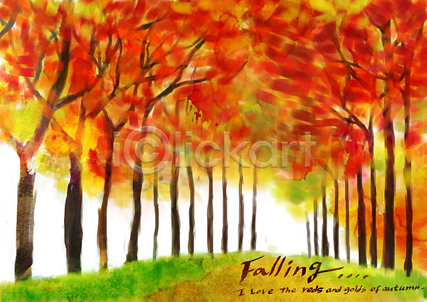 사람없음 PSD 일러스트 가로수 가을(계절) 가을배경 가을풍경 계절 나무 낙엽 단풍 백그라운드 야외 주간 풍경(경치)