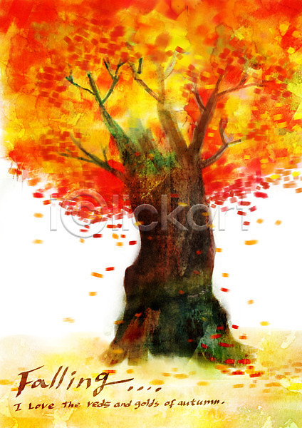 사람없음 PSD 일러스트 가을(계절) 가을배경 가을풍경 계절 나무 낙엽 단풍 백그라운드 야외 주간 풍경(경치) 한그루