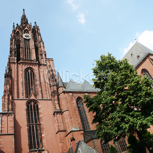 사람없음 JPG 포토 해외이미지 건축양식 고딕 교회 기독교 독일 미술 성당 시계 역사 유럽 전통 종교 중세 탑 프랑크푸르트 해외202004