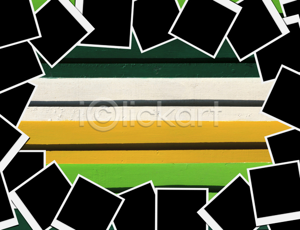사람없음 JPG 포토 해외이미지 가로줄 목업 줄무늬 초록색 폴라로이드사진 프레임 해외202004