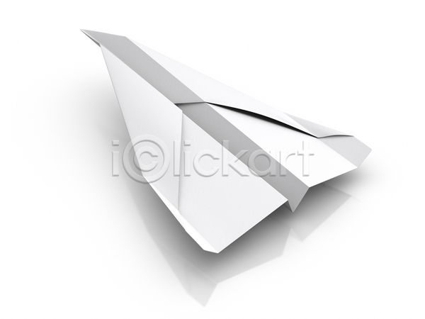 사람없음 3D JPG 포토 해외이미지 그림자 종이비행기 한개 해외202004 흰배경
