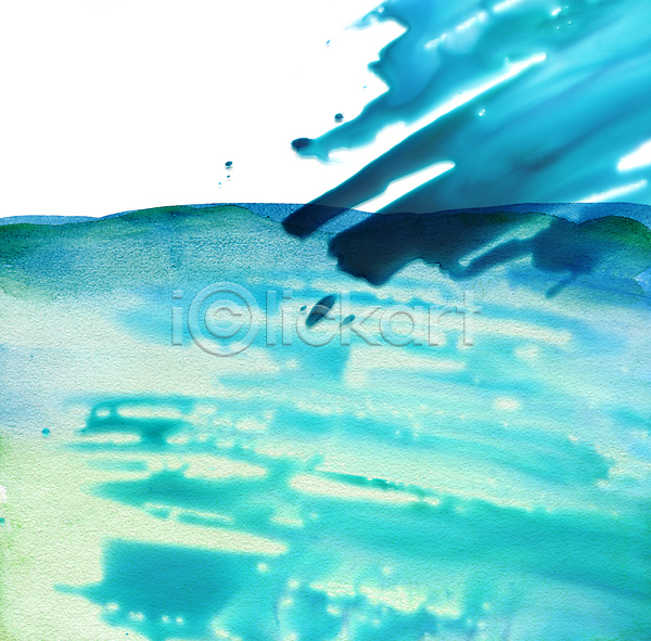 사람없음 JPG 포토 해외이미지 그림 물감 백그라운드 붓터치 수채화(물감) 질감 추상 파란색 해외202004