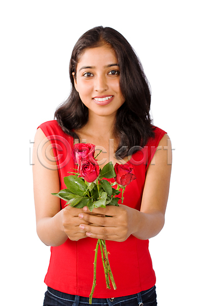 기쁨 매끈함 사랑 청춘(젊음) 행복 10대 사람 여자 한명 JPG 포토 해외이미지 꽃 꽃다발 냄새 미소(표정) 발렌타인데이 빨간색 얼굴 장미 치아 해외202004