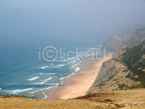 침묵 사람없음 JPG 포토 해외이미지 남쪽 대서양 망토 모래 모래사장 야외 여행 유럽 자연 장면 포르투갈 풍경(경치) 해변 해외202004