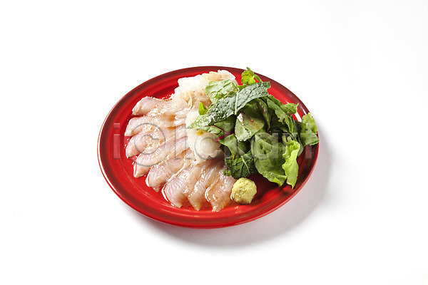 사람없음 JPG 포토 샐러드 생선회 스튜디오촬영 실내 오브젝트 음식 일본음식 접시