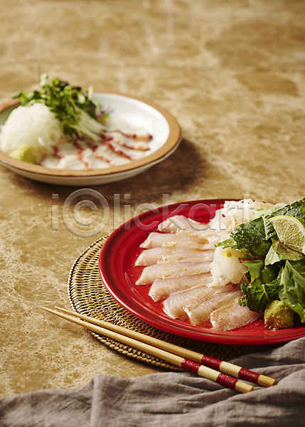 사람없음 JPG 포토 대리석 생선회 스튜디오촬영 실내 음식 일본음식 접시 젓가락 천(직물)