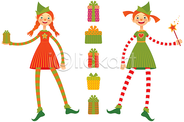 행복 사람없음 JPG 일러스트 포토 해외이미지 겨울 마법 미소(표정) 빨간색 선물 요정 장난감 전통 줄무늬 지팡이 크리스마스 해외202004