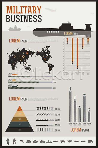 사람없음 AI(파일형식) 일러스트 군용 그래프 무기 비즈니스 세계지도 인포그래픽 자료 잠수함 통계