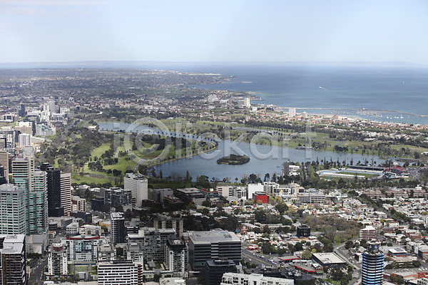 사람없음 JPG 포토 항공촬영 강 건물 도시 멜버른 바다 빌딩 야외 오세아니아 주간 풍경(경치) 해외 호주