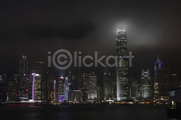 사람없음 JPG 포토 도시 빌딩 아시아 야간 야경 야외 풍경(경치) 해외 홍콩