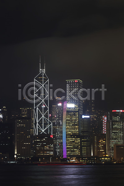 사람없음 JPG 포토 도시 빌딩 아시아 야간 야경 야외 풍경(경치) 해외 홍콩