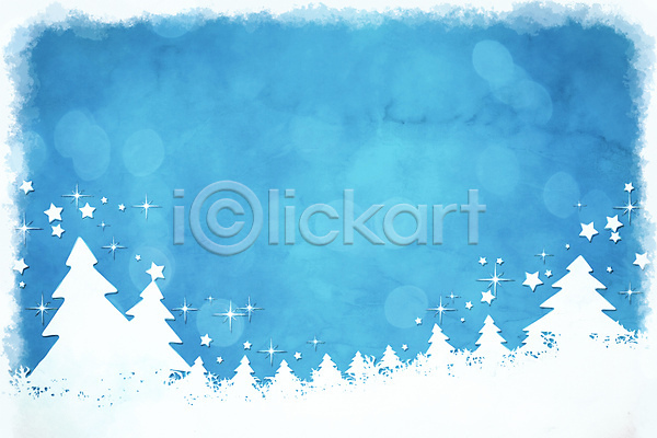 추위 축하 사람없음 JPG 포토 해외이미지 겨울 나무 디자인 백그라운드 별 수채화(물감) 파란색 해외202004