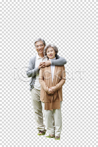 60대 남자 노년 동양인 두명 성인 여자 한국인 PNG 앞모습 편집이미지 노부부 서기 실버라이프 웃음 전신 편집 편집소스 포옹