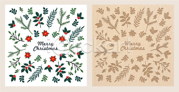 사람없음 AI(파일형식) 카드템플릿 템플릿 겨울 꽃 리스장식 목재 장식 크리스마스 크리스마스카드 풀잎
