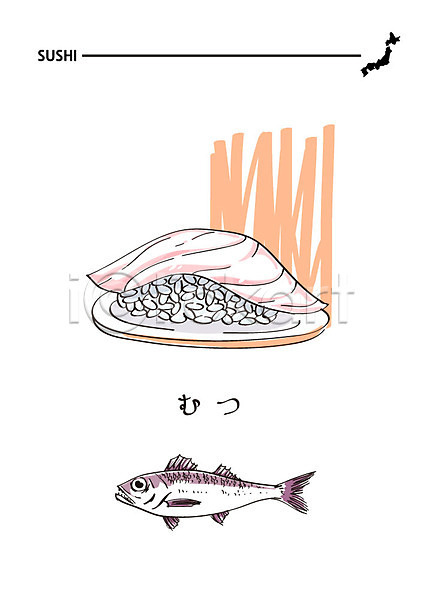 사람없음 AI(파일형식) 일러스트 게르치 음식 일본어 일본음식 일식집 초밥 해산물
