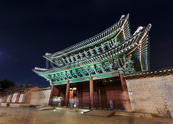 사람없음 JPG 포토 건축 궁전 서울 야간 야경 야외 전통 종로 창경궁 하늘