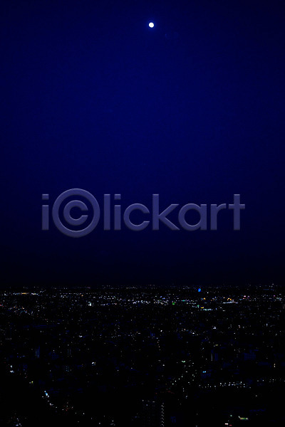 사람없음 JPG 포토 기후(일본지역) 달 도시 밤하늘 야간 야경 야외 일본 풍경(경치) 하늘