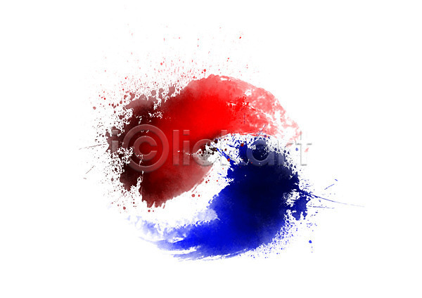 사람없음 PSD 일러스트 빨간색 얼룩 전통 전통무늬 캘리그라피 태극 파란색 한국 한국전통